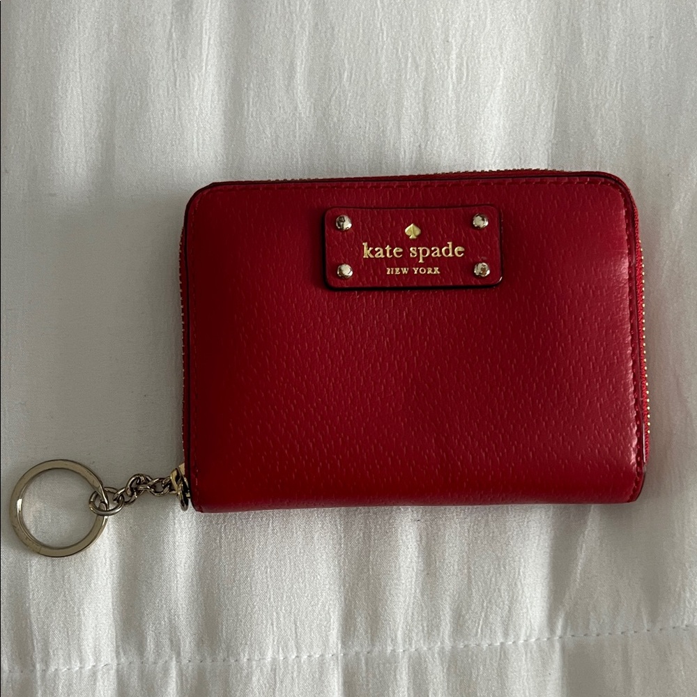 Kate Spade Cherry Red Wallet with Keychain